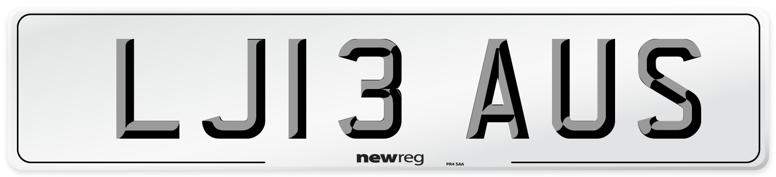 LJ13 AUS Number Plate from New Reg